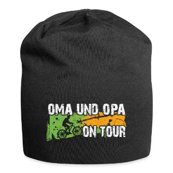 Oma und Opa auf Tour auf gemeinsamer Radtour - Jersey-Beanie - Schwarz - Vorne