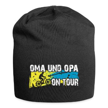 Oma und Opa auf Tour auf gemeinsamer Radtour - Jersey-Beanie - Schwarz - Vorne