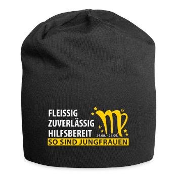 Sternzeichen Jungfrau Eigenschaften - Jersey-Beanie - Schwarz - Vorne