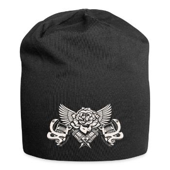 Machines à tatouer avec rose - Bonnet en jersey - noir - Devant