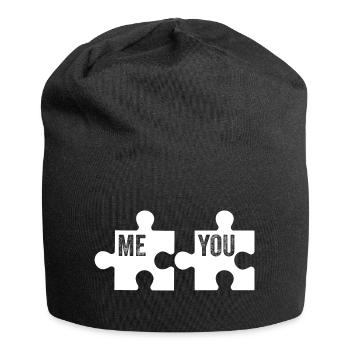 ICH DU | PUZZLE | PAAR - Jersey-Beanie - Schwarz - Vorne