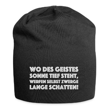 Wo des geistes Sonne tief steht | lustige Sprüche - Jersey-Beanie - Schwarz - Vorne