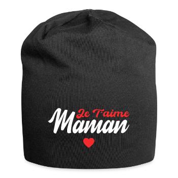 Je t'aime maman ! - Bonnet en jersey - noir - Devant