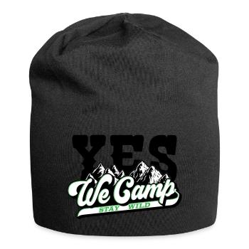 Farben änderbar | Yes We Camp - Jersey-Beanie - Schwarz - Vorne