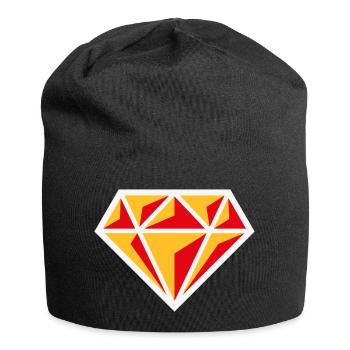 Diamond (Gemstone Brilliant Symbol / NEG Red 3C) - Jersey Beanie - black - Front