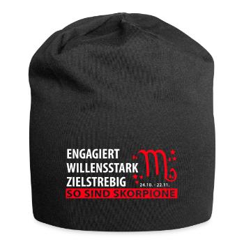 Sternzeichen Skorpion - Eigenschaften - Jersey-Beanie - Schwarz - Vorne
