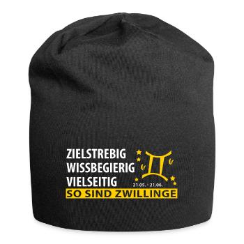 Sternzeichen Zwilling - Eigenschaften - Jersey-Beanie - Schwarz - Vorne