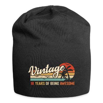18 Jahre Retro Geburtstagsgeschenk Jahrgang 18 Jahre - Jersey-Beanie - Schwarz - Vorne