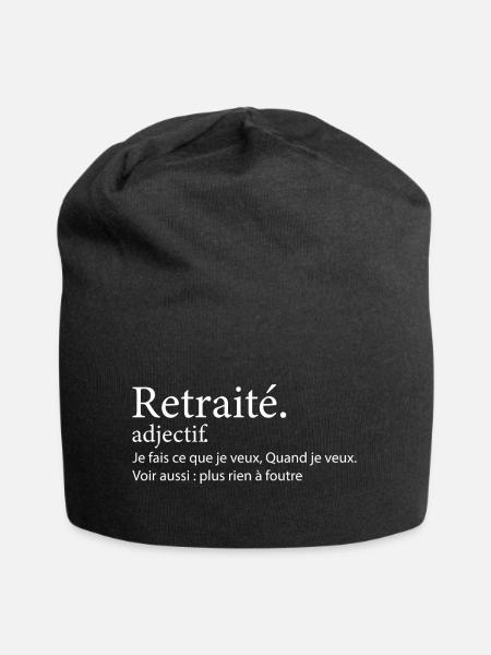 Définition Retraité Cadeau Humour Homme Retraité - Bonnet en jersey - noir