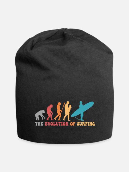 Surf-Evolution des Surfens Surfer-Humor - Jersey-Beanie - Schwarz