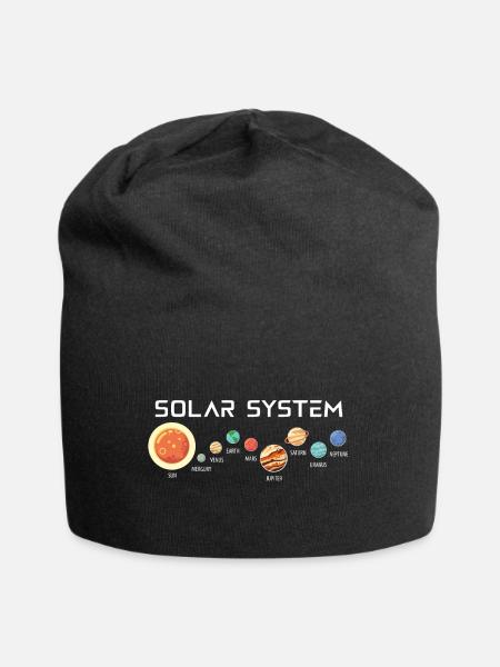 Solar system with its planets - Jersey Beanie - black