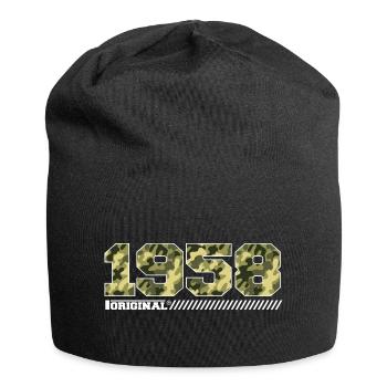 1958 Cadeau Anniversaire Vintage 1958 Armée - Bonnet en jersey - noir - Devant