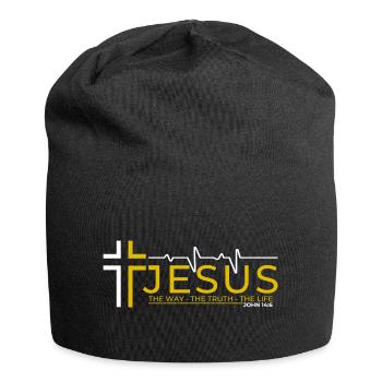 Jesus Christ Bible Verse Way Truth Life Christian - Jersey Beanie - black - Front