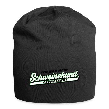 Farben änderbar | Schweinehund gefressen | mollig - Jersey-Beanie - Schwarz - Vorne