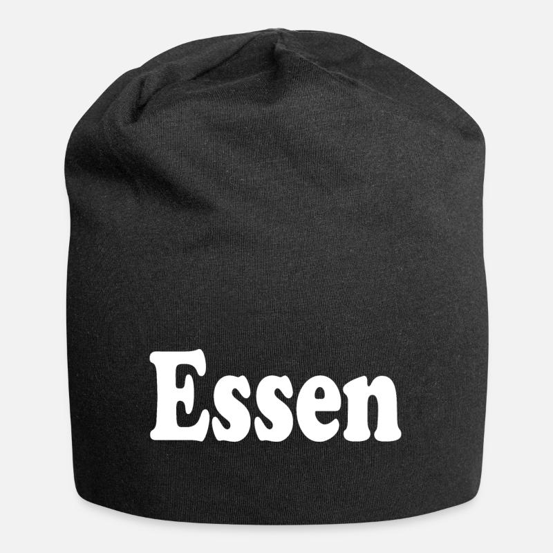 essen - Jersey-Beanie - Schwarz