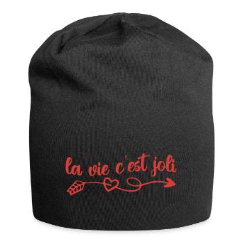 la vie c'est joli - Bonnet en jersey - noir - Devant