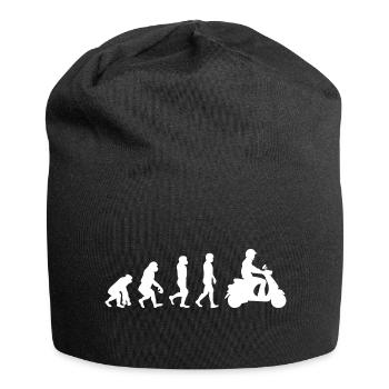 Roller Fahrer Scootering Motorrad Moped Evolution - Jersey-Beanie - Schwarz - Vorne