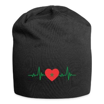 Marokko Fußballmannschaft Fan Geschenk Marokkanisch - Jersey-Beanie - Schwarz - Vorne