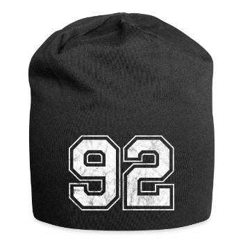 Anzahl 92 - Jersey-Beanie - Schwarz - Vorne