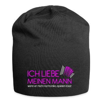 ich liebe meinen mann weiss pink - Jersey-Beanie - Schwarz - Vorne