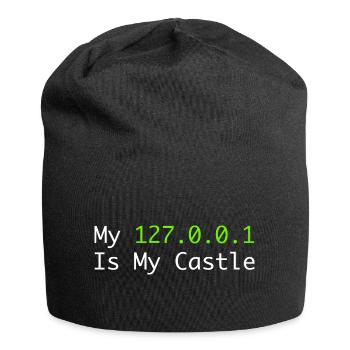 My 127.0.0.0.1 Is My Castle - Jersey Beanie - black - Front
