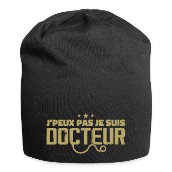 Ich kann nicht, ich bin Arzt - Jersey-Beanie - Schwarz - Vorne