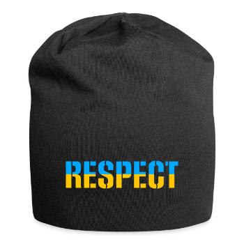 Respect Ukraine Respect Drapeau Couleurs du drapeau - Bonnet en jersey - noir - Devant