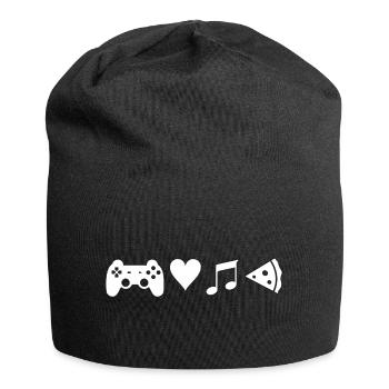 Game Love Music Pizza - Jersey Beanie - black - Front
