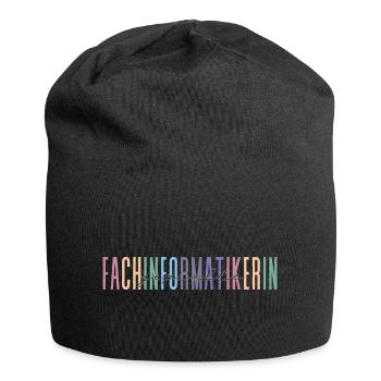 geprüfte Fachinformatikerin - buntes Design - Jersey-Beanie - Schwarz - Vorne
