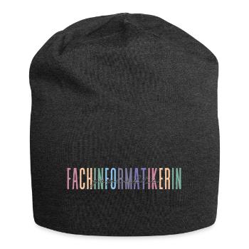 geprüfte Fachinformatikerin - buntes Design - Jersey-Beanie - Anthrazit - Vorne