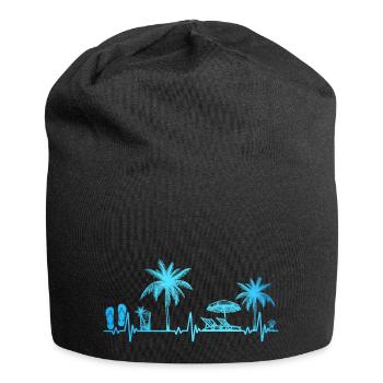 Heartbeat Palm Tree Glass Flipp Flop Summer Lover - Bonnet en jersey - noir - Devant