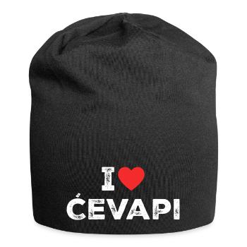 I Love Cevapi - I Heart Cevapi - Balkan Food - Bonnet en jersey - noir - Devant