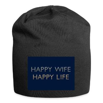 Happy Wife Happy Life - A true Zen-Saying - Jersey-Beanie - Schwarz - Vorne
