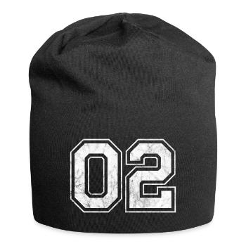 Anzahl 02 - Jersey-Beanie - Schwarz - Vorne