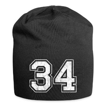 Anzahl 34 - Jersey-Beanie - Schwarz - Vorne
