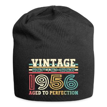 Septembre Né 1956 Cadeau du 66e anniversaire - Bonnet en jersey - noir - Devant