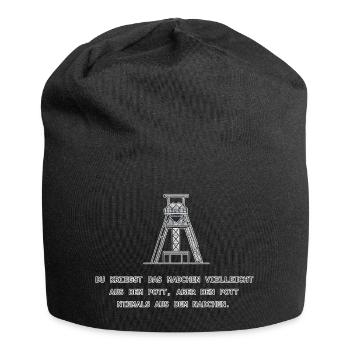Pott Pumpjack Kontrastschrift - Jersey-Beanie - Schwarz - Vorne