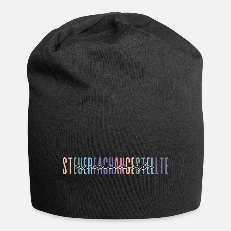 examinierte Steuerfachangestellte - buntes Design - Jersey-Beanie - Schwarz