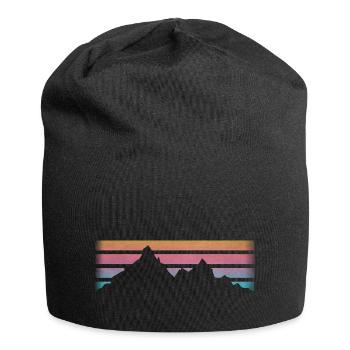 BERGE - WANDERN - RETRO Stripes - Jersey-Beanie - Schwarz - Vorne