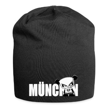 München mit Panda. lustiges Shirt, Tasse, Sticker - Jersey-Beanie - Schwarz - Vorne