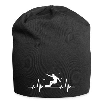 Surfing, Men, Heart Rate, ECG, Sports, Surfing - Jersey Beanie - black - Front