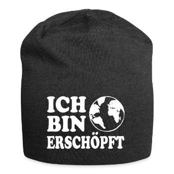 Ich bin erschöpft - Jersey-Beanie - Anthrazit - Vorne