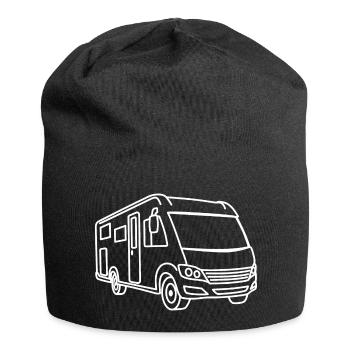 Wohnmobil Vollintegriert - Front - Kontur weiß - Jersey-Beanie - Schwarz - Vorne