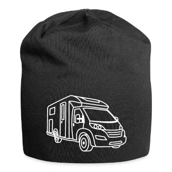 Wohnmobil Teilintegriert - Front - Kontur weiß - Jersey-Beanie - Schwarz - Vorne