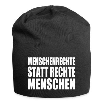 menschenrechte statt rechte menschen - Jersey-Beanie - Schwarz - Vorne