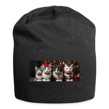 Chaton de Noël - Bonnet en jersey - noir - Devant