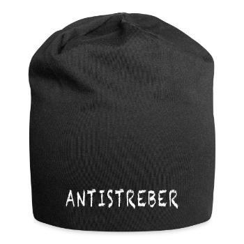 ANTISTREBER lustige Sprüche für Schule und Uni - Jersey-Beanie - Schwarz - Vorne