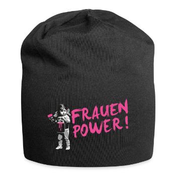WOMEN'S POWER Statement Shirt for International Women's Day - Jersey Beanie - black - Front