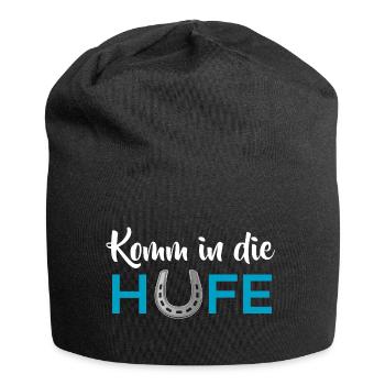 Komm in die Hufe - Jersey-Beanie - Schwarz - Vorne