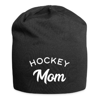 Maman de hockey - Bonnet en jersey - noir - Devant